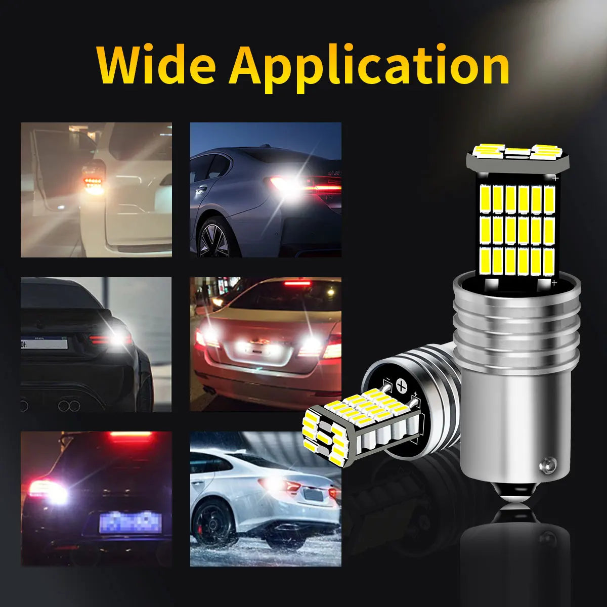 Super Bright 2PCS 1156 ba15s P21W Reverse bulbs4014 Rear