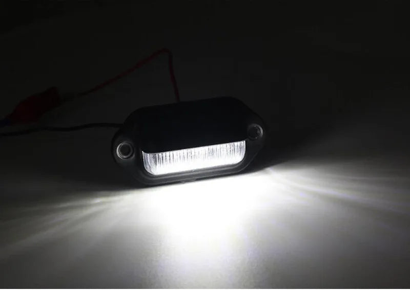 2PCS 6LED License Plate 12-24v Side Marker 6500K White