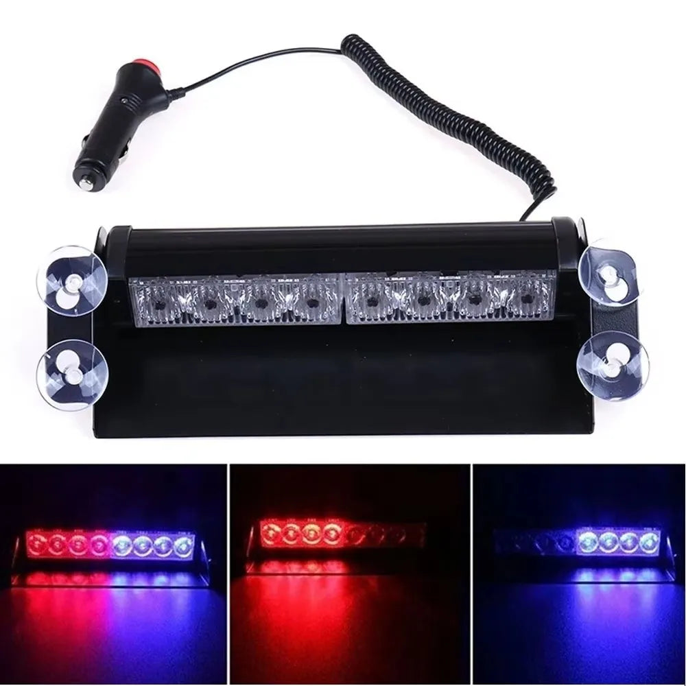 Strobe Blue Red Suction Cup Mount Safety Bar Design