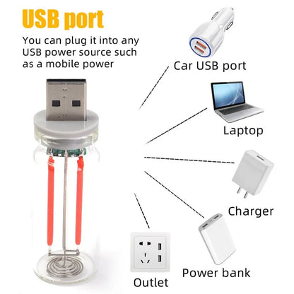 Night Glass ABS Ambient Lighting USB Power Cars Bedrooms