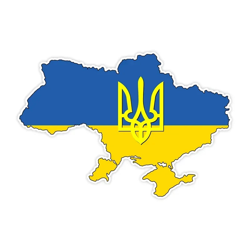 Removable Decal Sticker Ukraine Flag Trident Map Ukrainian On