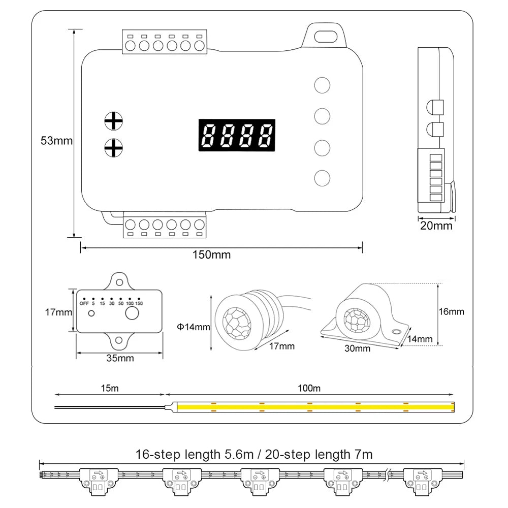 Maliigaza Stair Motion Sensor Cob Strip Night Step Lighting
