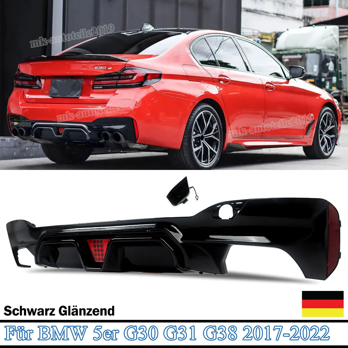 For BMW 5 Series G30 G31 Magickit Rear Bumper Diffuser Lip