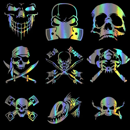 Fashion Skull Series Sticker Vinyl Reflective Funny Stickers On