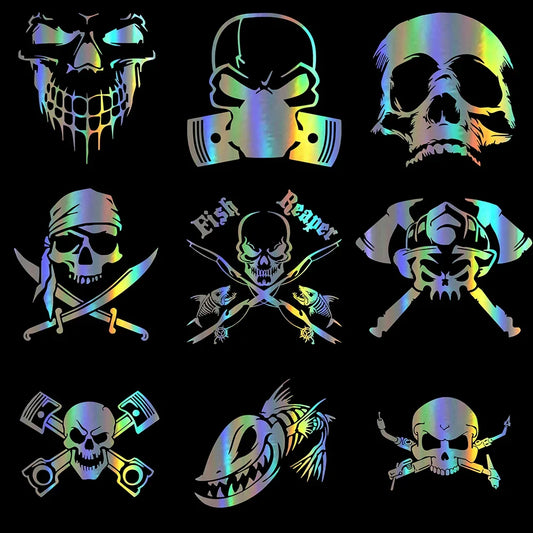 Fashion Skull Series Sticker Vinyl Reflective Funny Stickers On