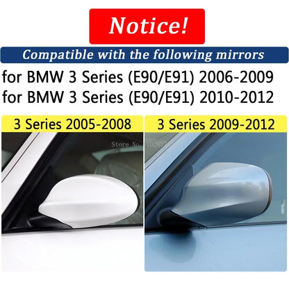 For BMW 3 Series E90 E91 Rearview Mirror Cover 2005-2012 Real