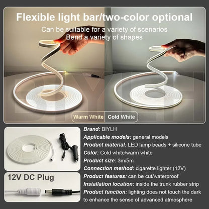 Trunk Modified Ambient Lighting 12V 5M Flexible Strip Atmosphere