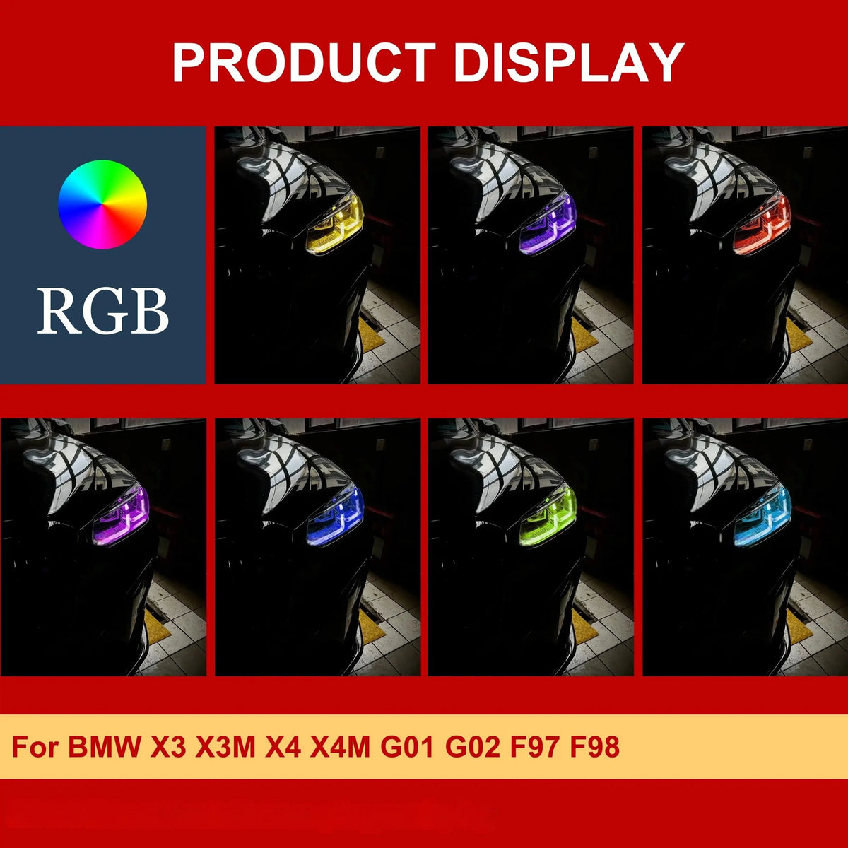 For BMW X3 X4 X3M X4M Multicolor RGB Red Agnel Eyes Drl Module