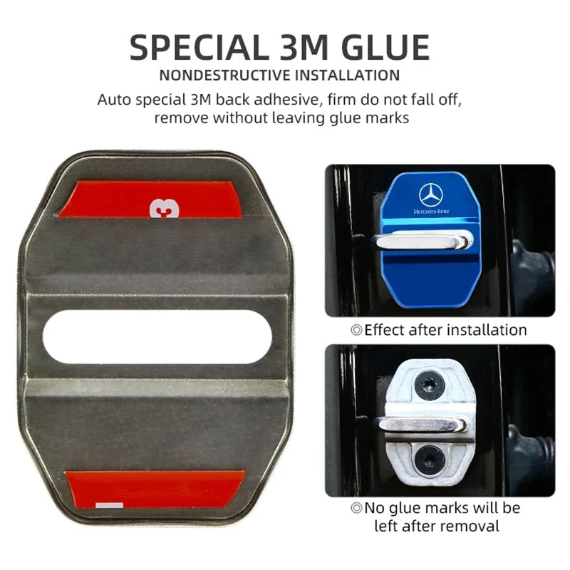For Mercedes Benz Amg W205 W204 4PCS Door Lock Protective Cover