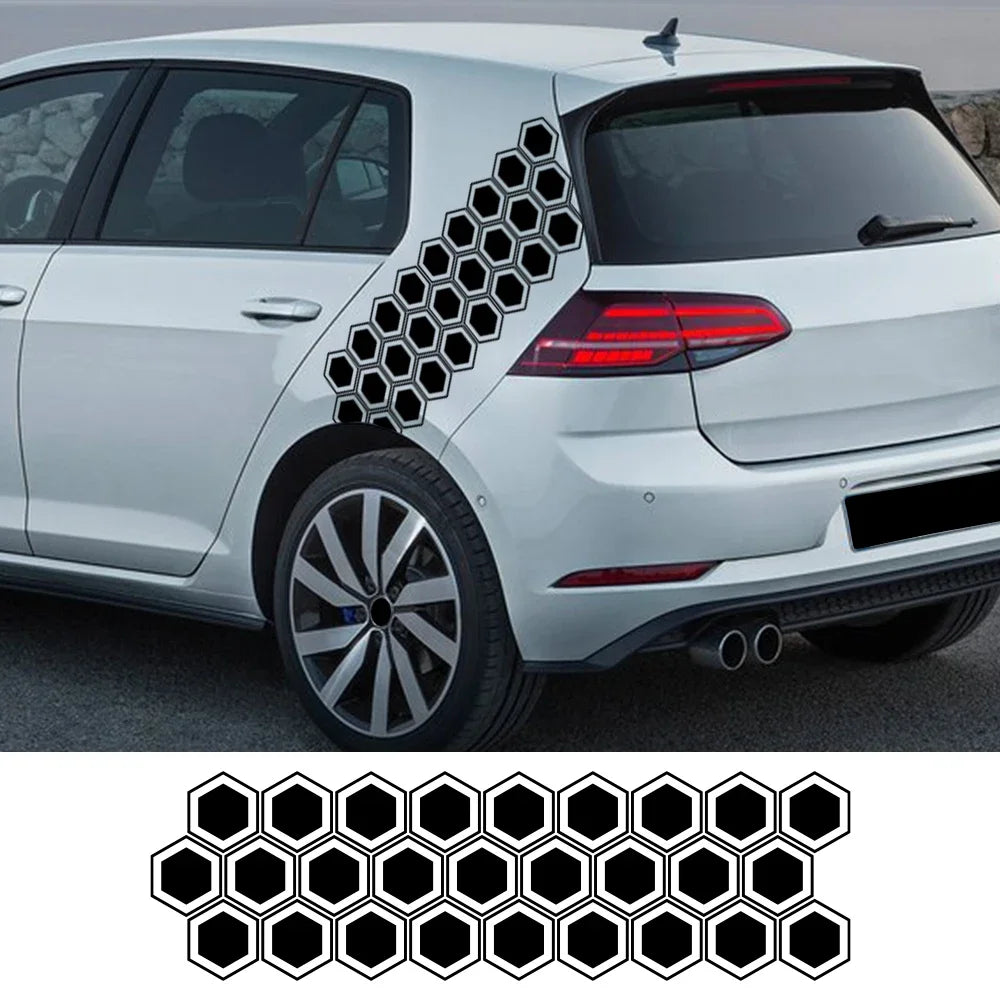 Honeycomb Hexagonal Graphics Vinyl Decal Body Side Sticker