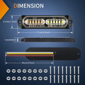 Nilight 8PCS Strobe 12V 24V Amber White Sync Feature