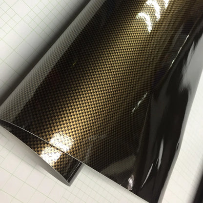 58x152cm Gold Square 2D Sticker Carbon Fiber Film Vinyl