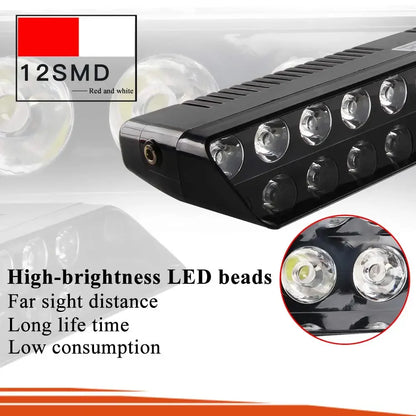 Warning Strobe 12LED Stroboscope Signal Lamps Flash Dash Vehicles