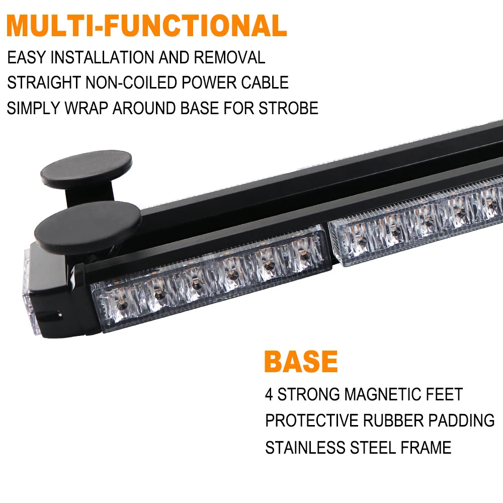For Tow Amber White Strobe Warning Bar Truck Orange Beacon