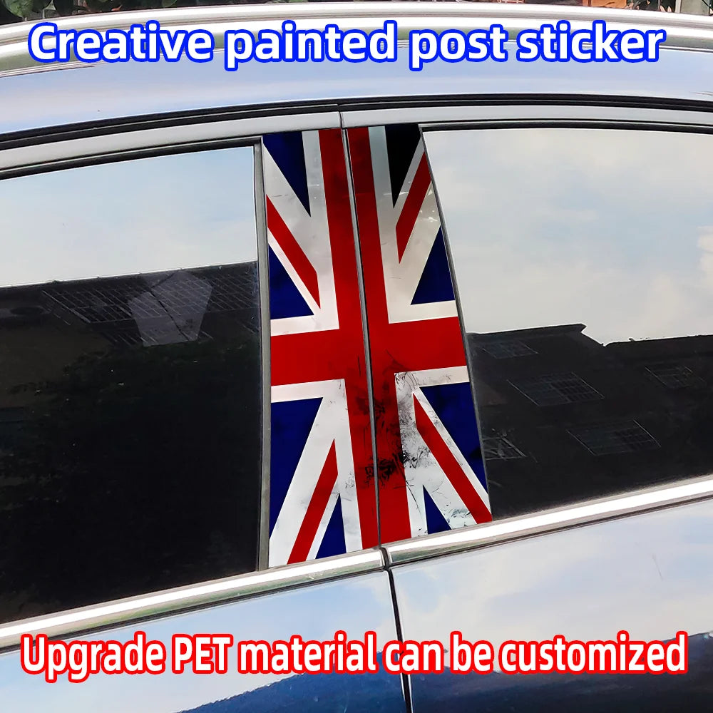 For MINI Auto B-pillar Union Flag Stickers Center Column Decor