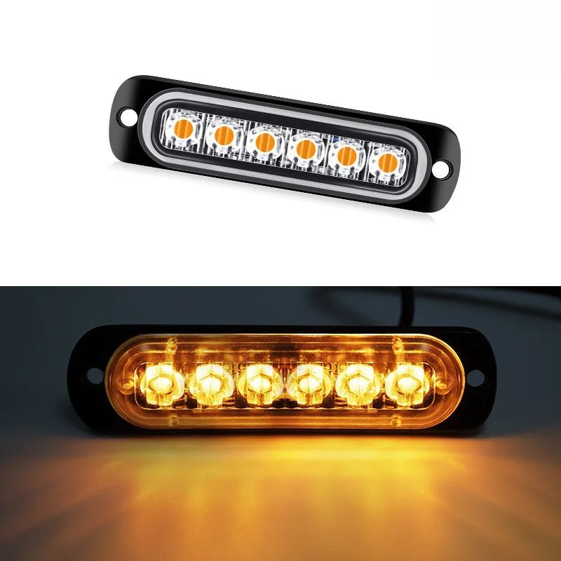 2PCS Strobe 12V 24V 6LED Truck Trailer Stroboscopes Emergency
