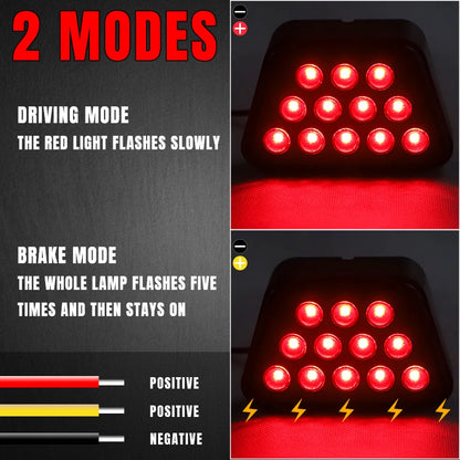 F1 Brake 12LED Rear Tail Flash Warning Reverse Stop