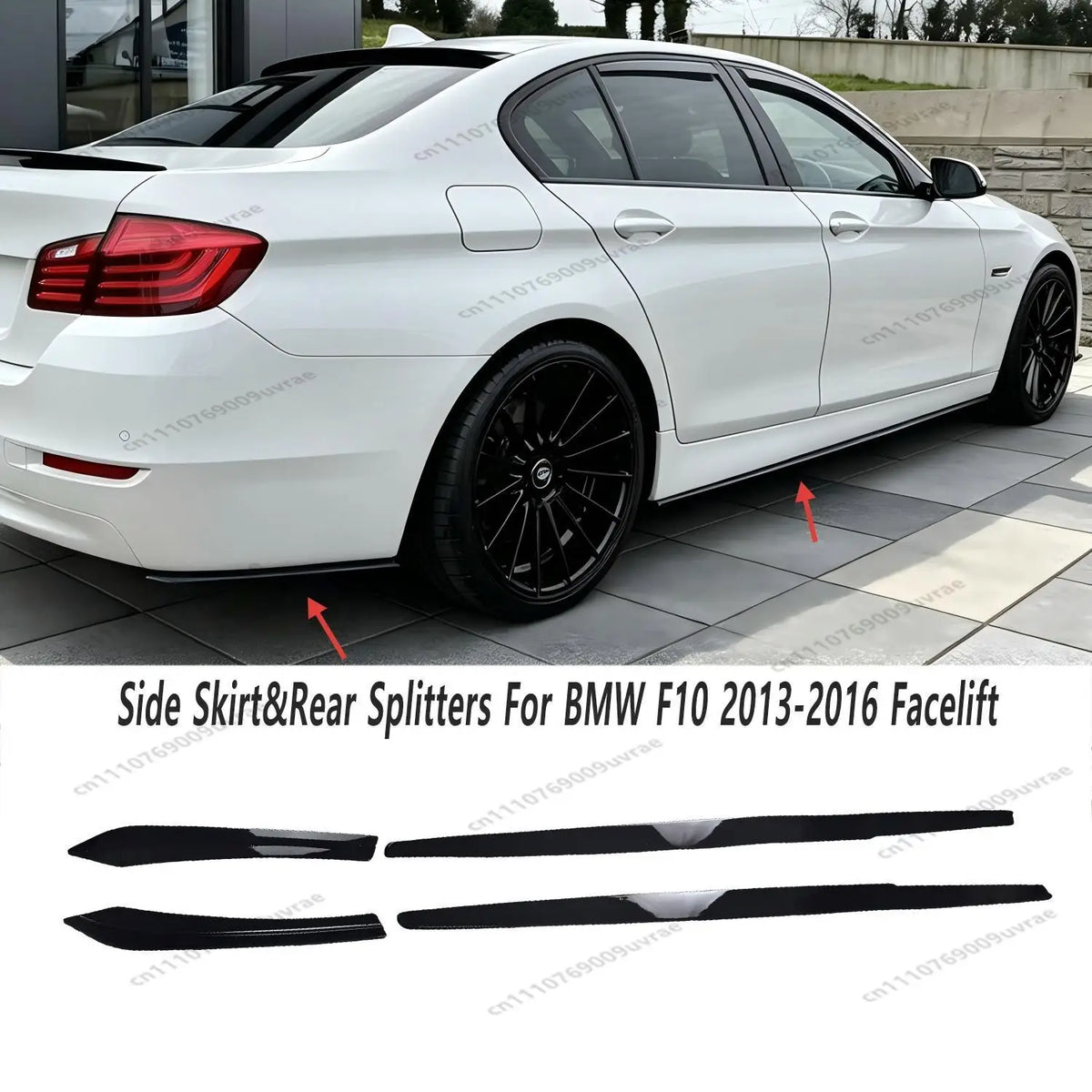 For BMW F10 520I 520D 530I Gloss Black Mp Side Skirts Extension