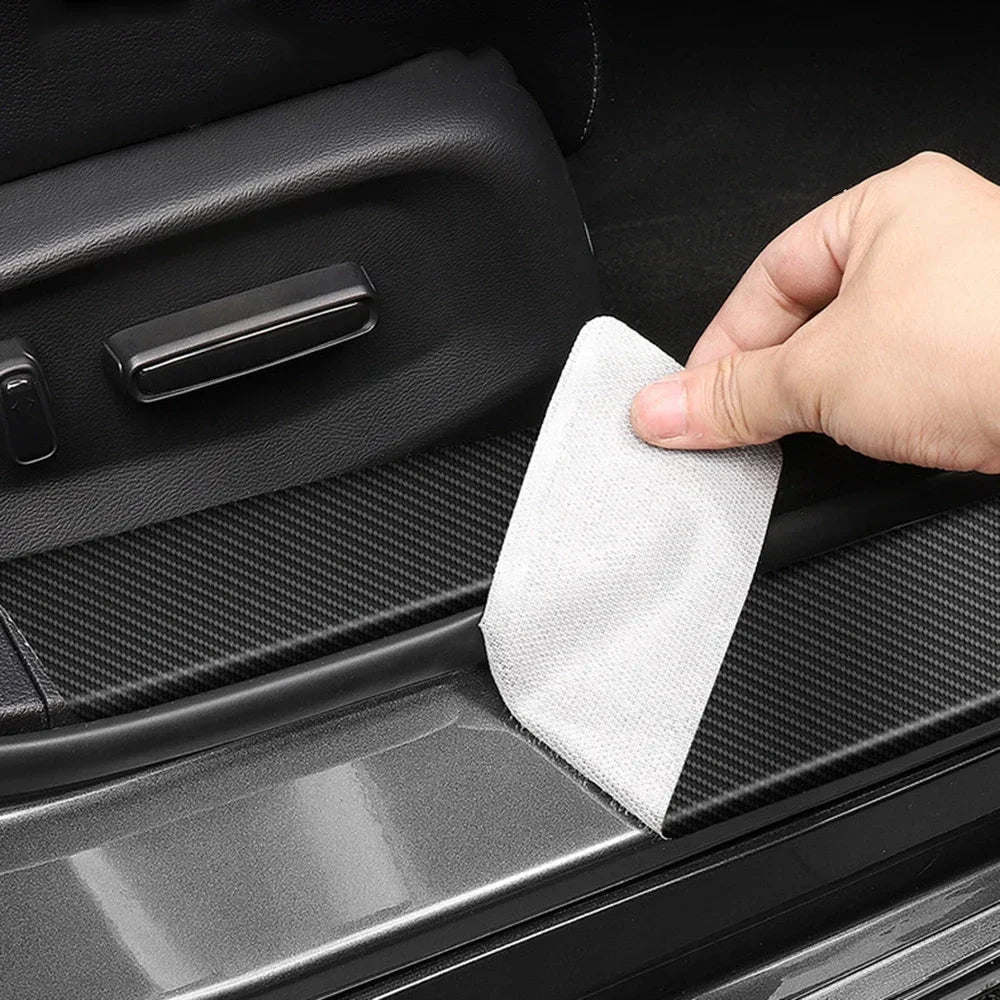 For Skoda Octavia Door Sill Carbon Fiber Sticker Threshold Side