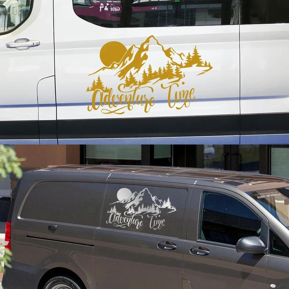 For Camper Adventures Mountain Decor Sticker Tuning Van SUV
