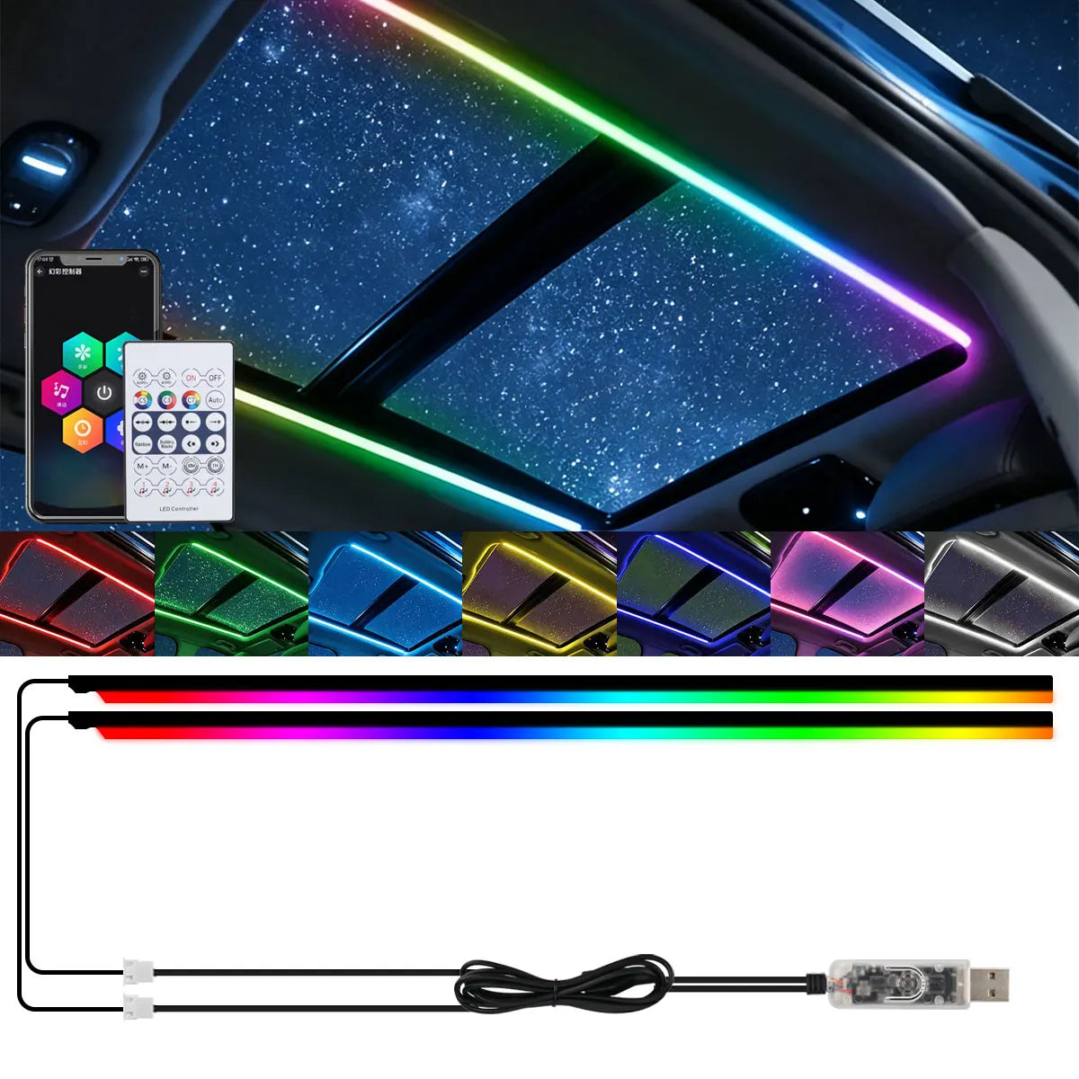 Ambient Lighting Skylight Symphony RGB 140CM Panoramic Interior
