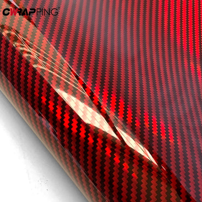 Laser Carbon Fiber Glossy Vinyl Wrap Film Body Waterproof