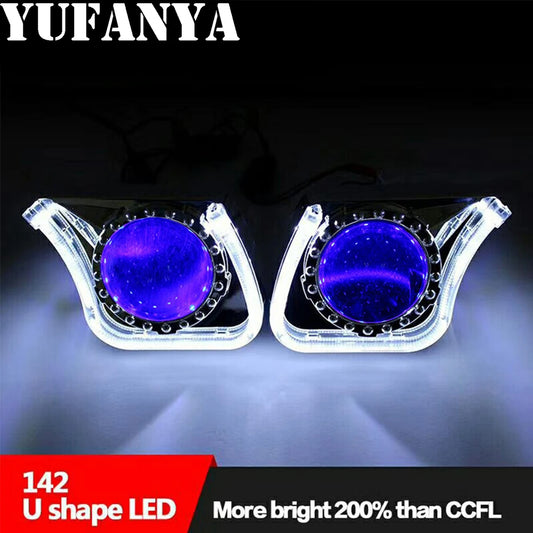 For 2.5" 3.0 Bi-xenon Projector Lens 3.0 Inch U Shape Angel Eye
