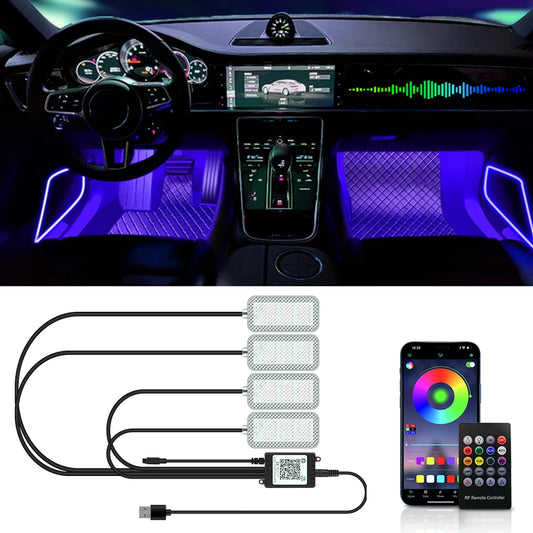 Neon Interior Ambient Foot Strip Kit Backlight Remote APP