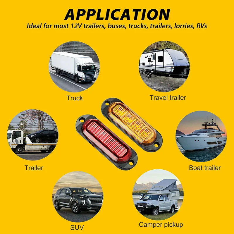 12V 24V Strobe Warning Side Marker Brightness Clearance Indicator