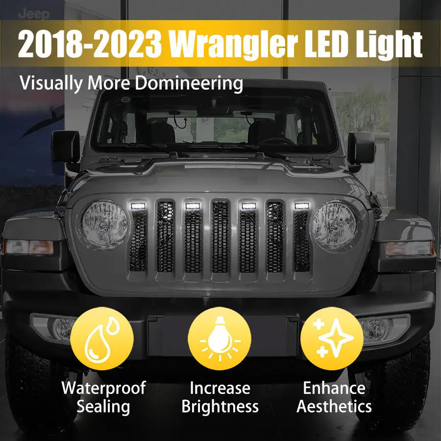 For 2018-2023 Wrangler Jl 12V Pickup Amber Front Grille Marker