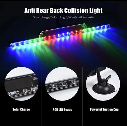 Solar Charge Wireless RGB Bar Decor Anti rear-end Collision
