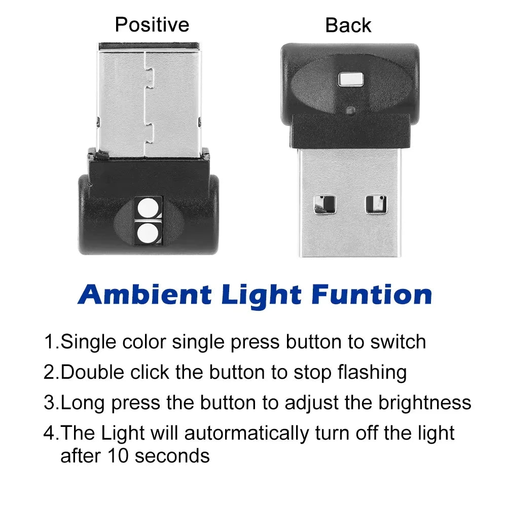 MINI USB Interior Atmosphere Emergency Lighting Colorful