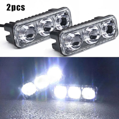 2PCS 3LED Super White Power Work 6000K 7000K Drl