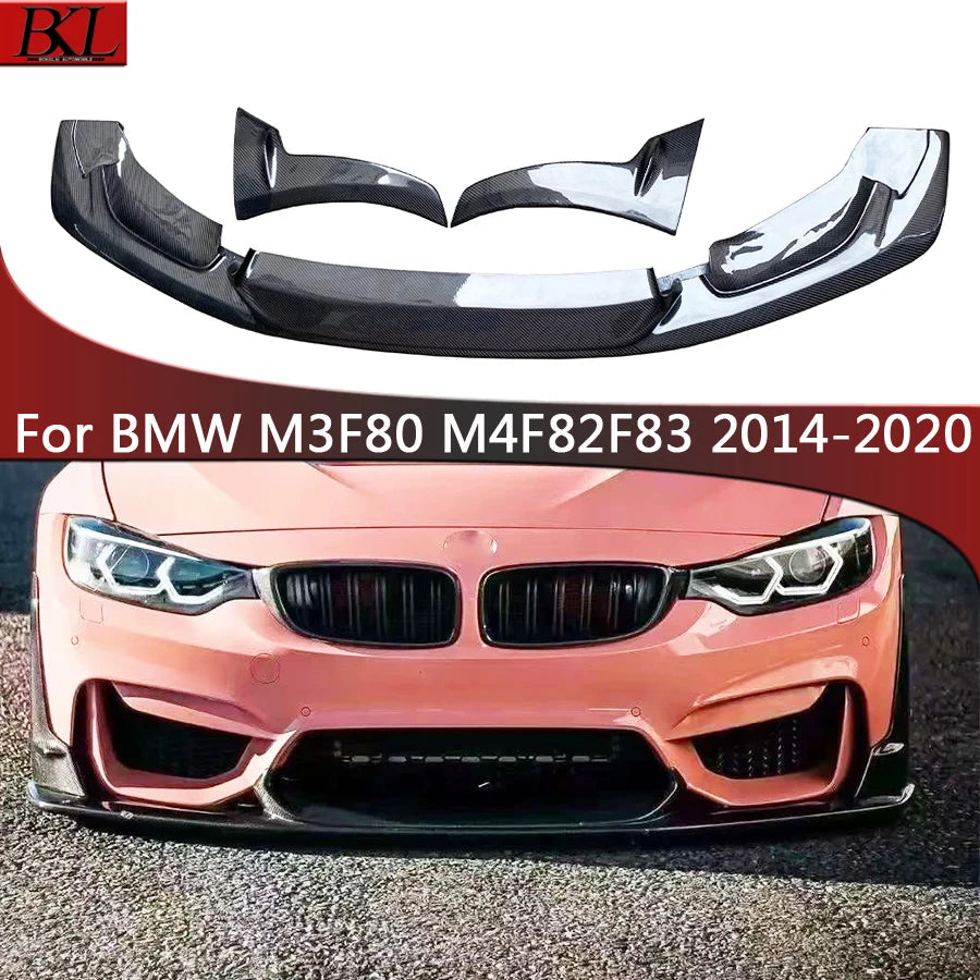 For BMW M3 F80 M4 F82 F83 Carbon Fiber Front Lip Bumper Spoiler