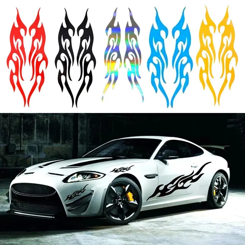 Stickers Modified Flame Reflective Sticker Motorcycle Vinyl