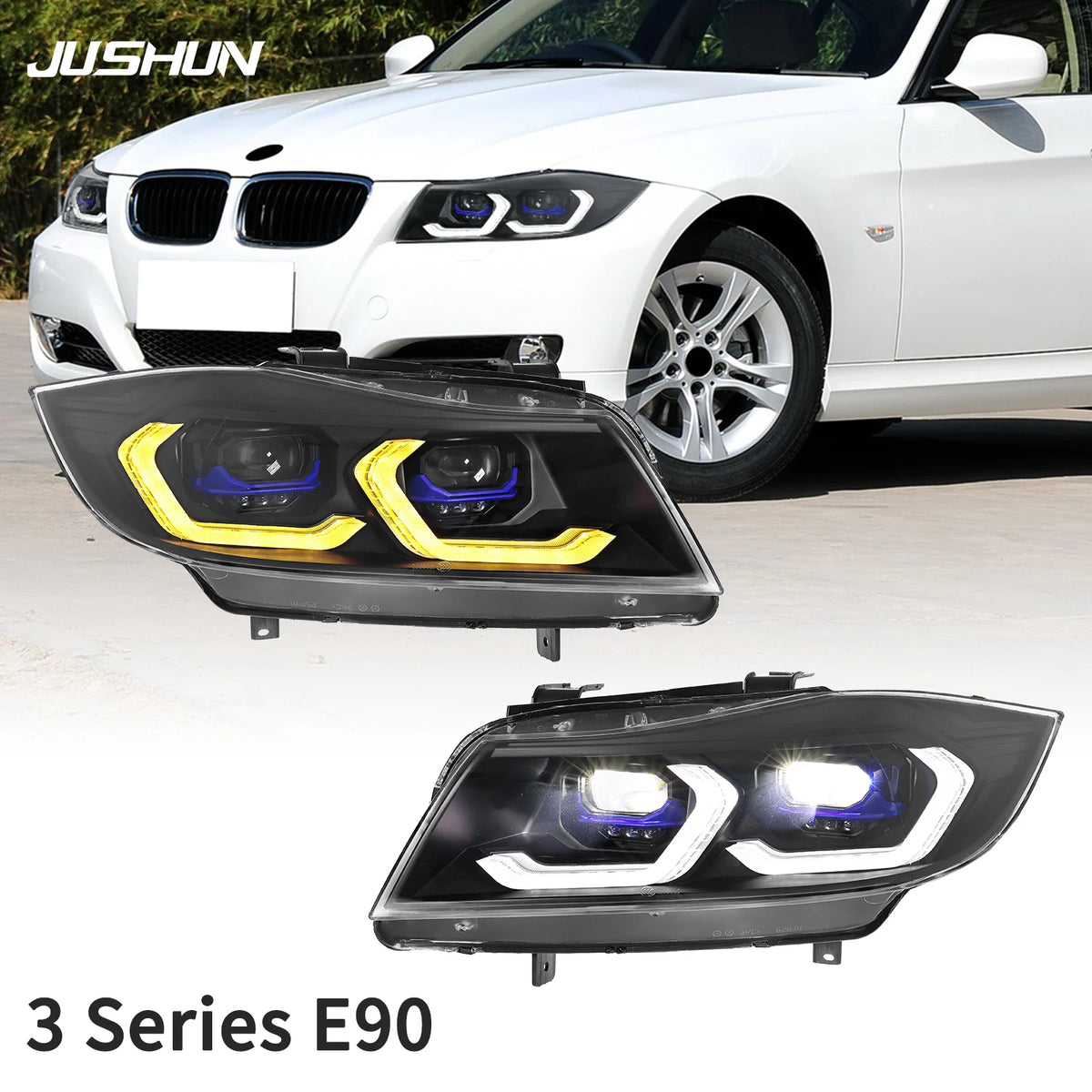 For BMW E90 2005-2012 LED Headlight Emark Upgrade Bright