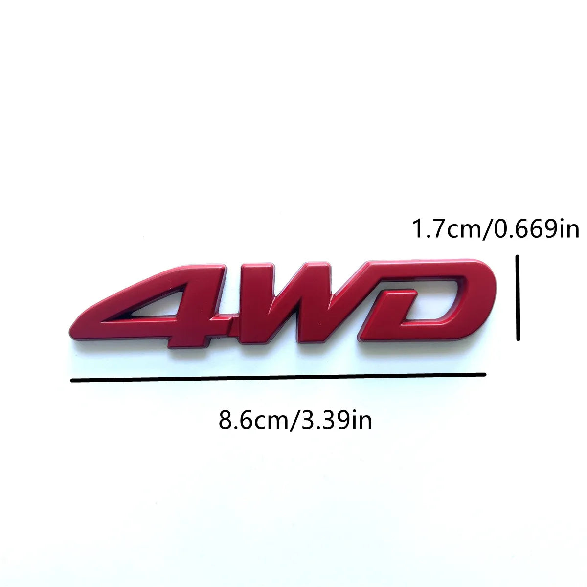 3D Chrome Metal Letters Logo 4WD Fender Side Rear