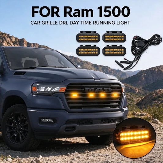 For Ram 1500 Truck Amber Front Grille Marker Waterproof Raptor