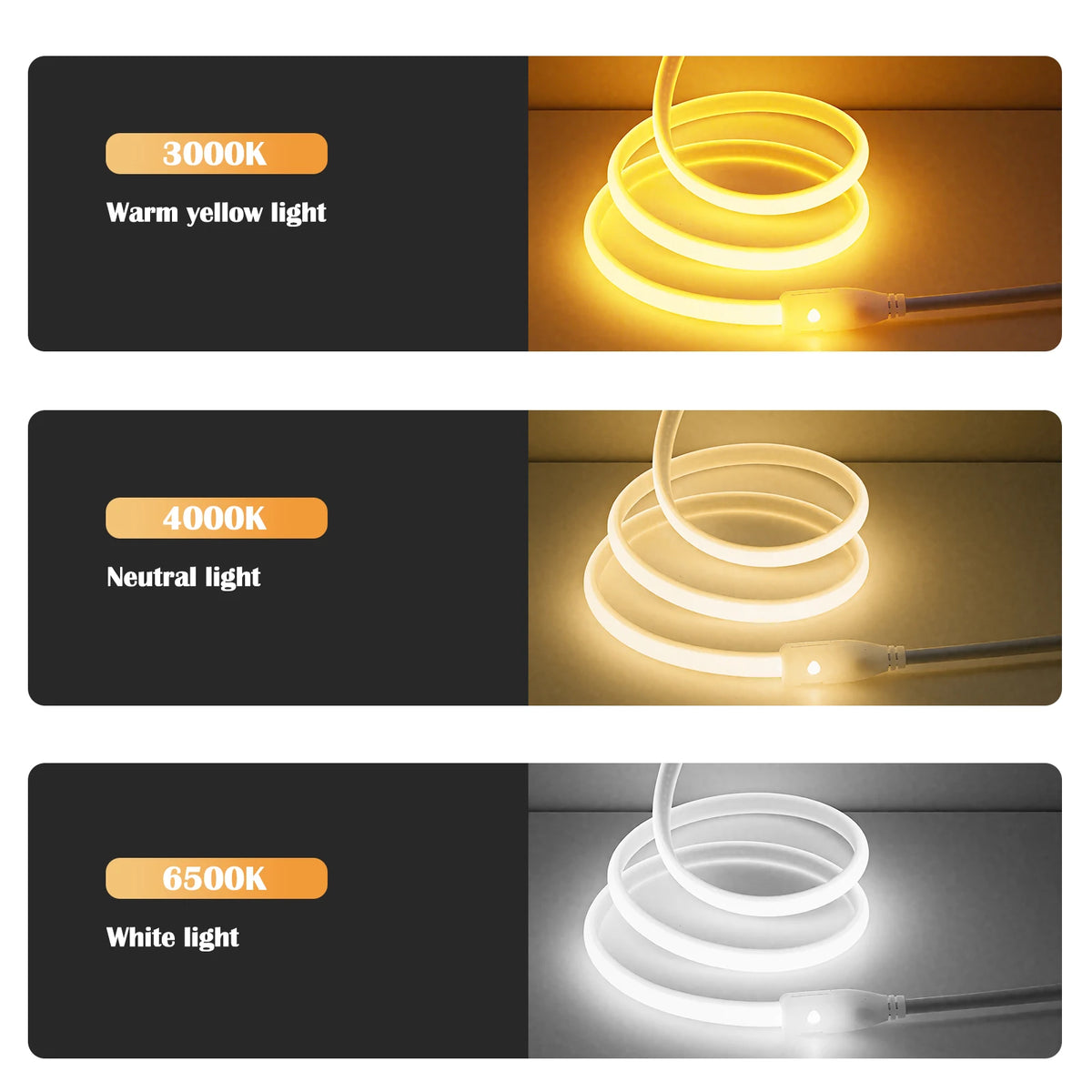 Ac 220V Cob Strip On Off Switch White 3000K