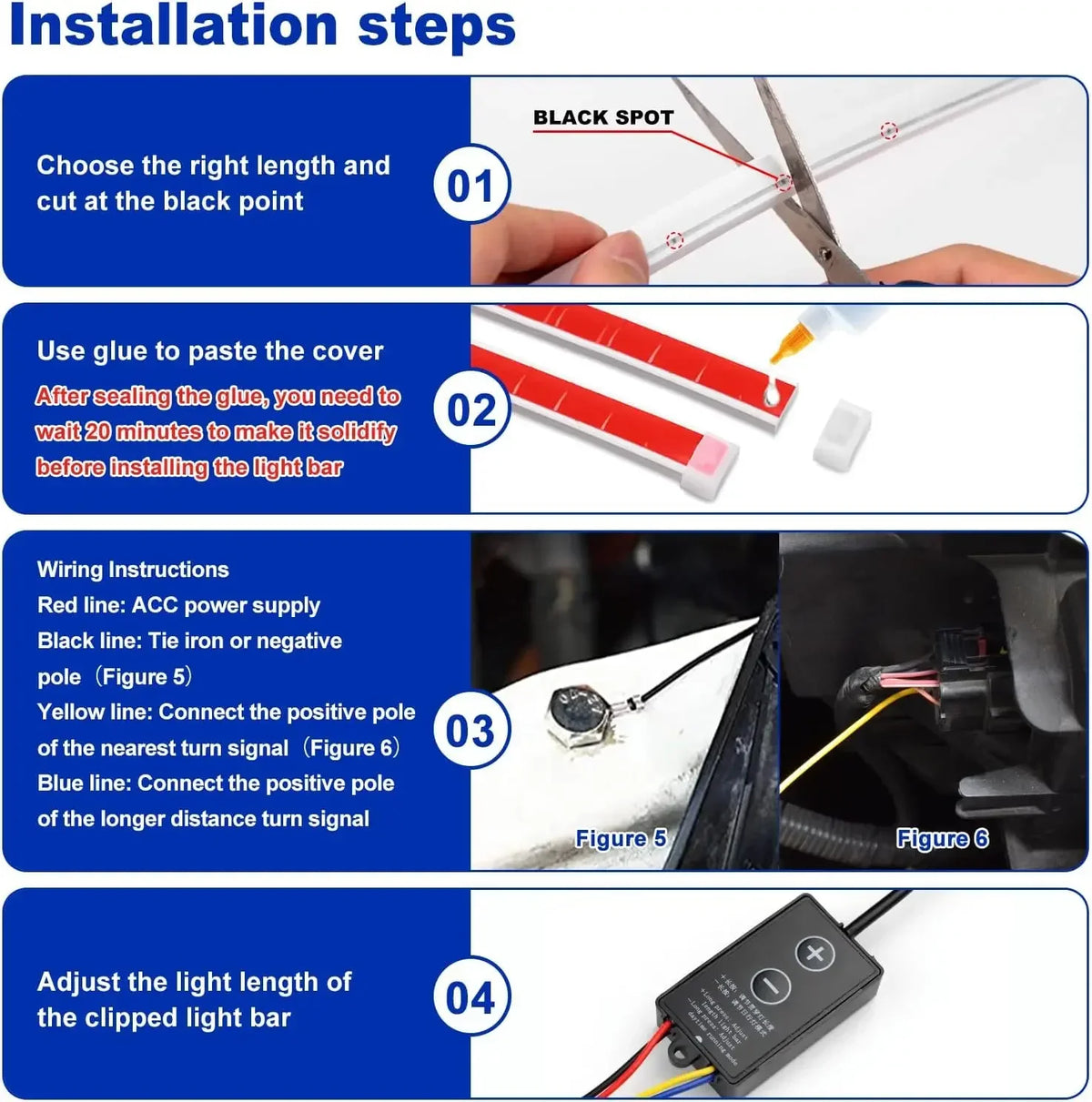 Daytime Running Strip Start Scan Yellow Turn Signal Indicator