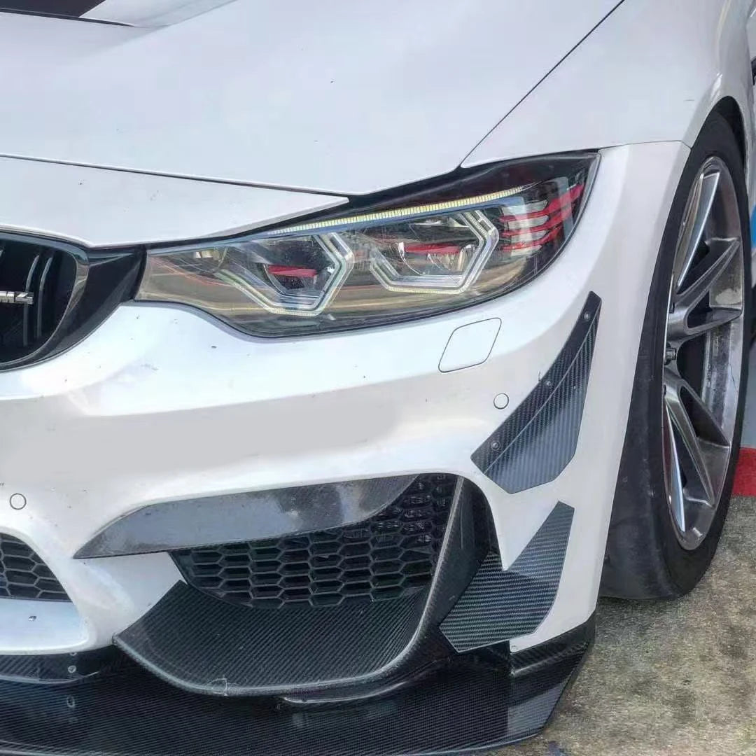 For BMW F82 M4 2015-2020 Carbon Fiber Front Bumper Side Canards