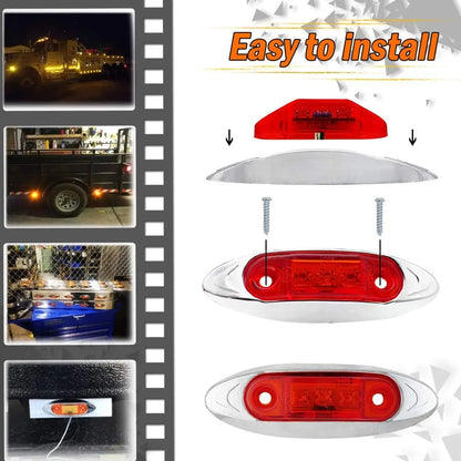 Fuleem 20PCS Red Side Marker Clearance Fish Chrome Van