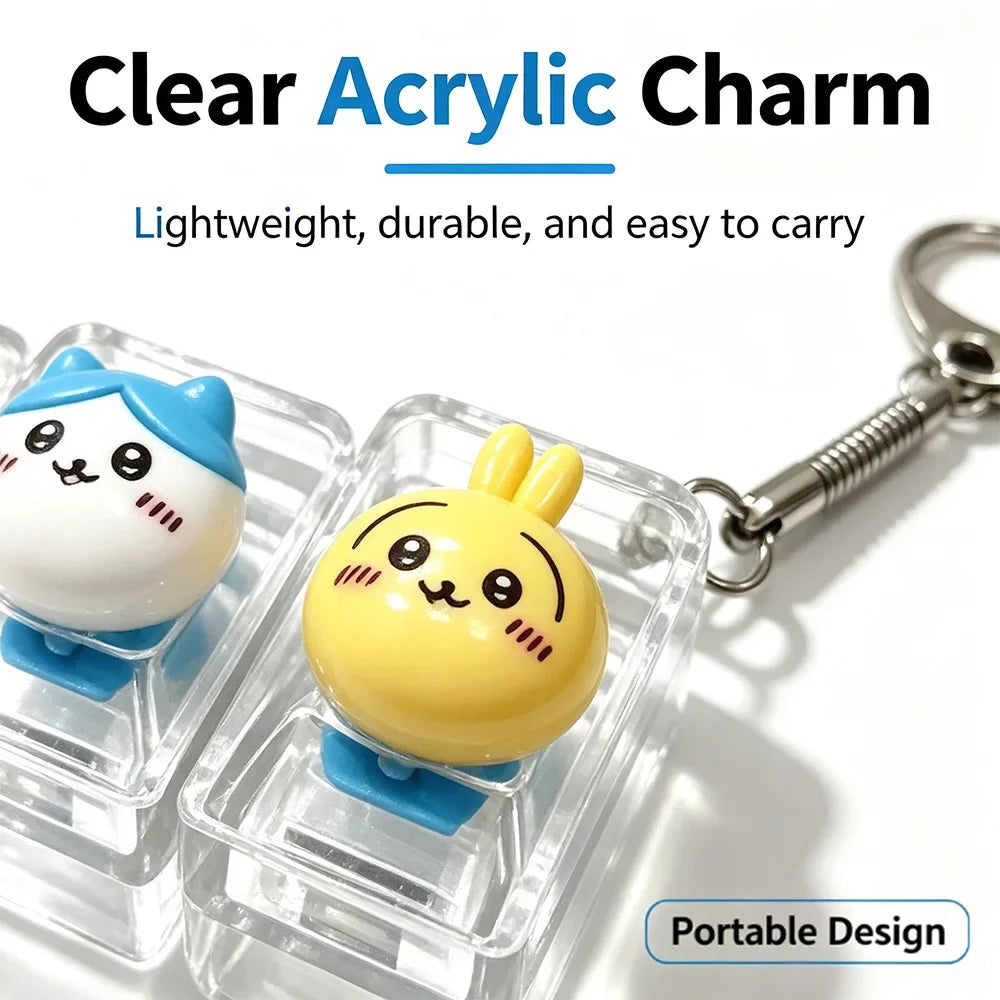For Stress Relief Keyboard Keychain Fidget Key Chiikawa Keyboard