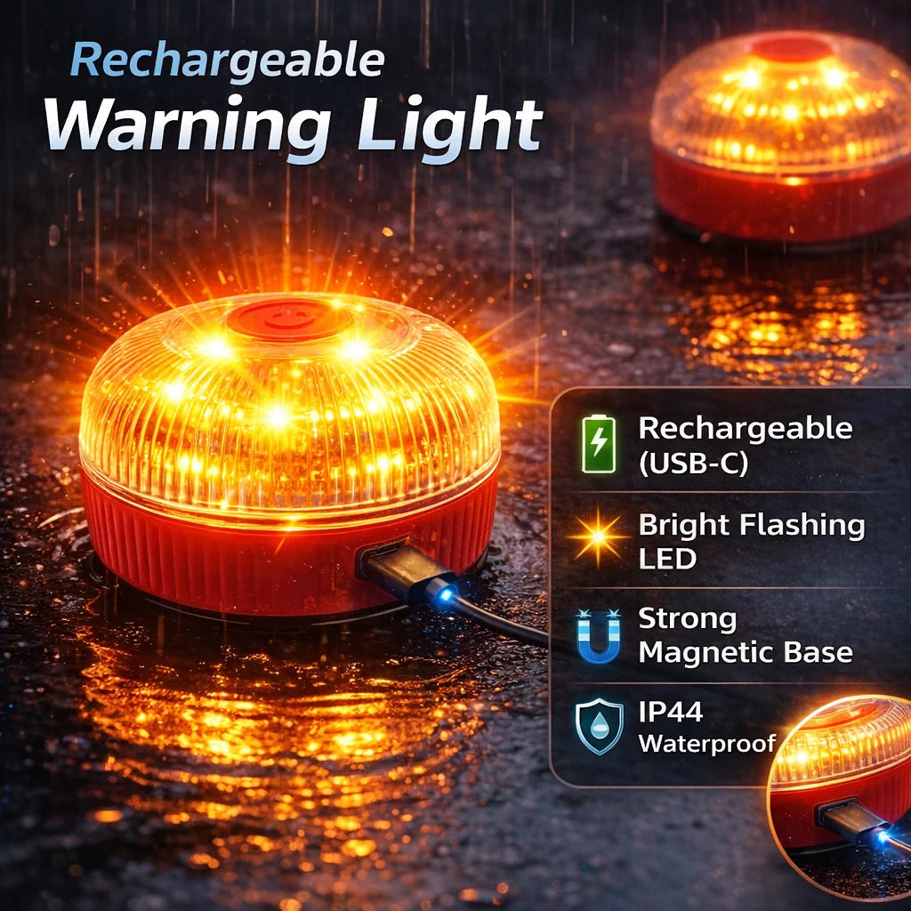 Emergency Flashing Magnetic Induction Road Accident Portable