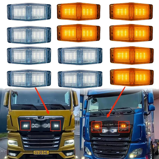 6PCS 24LED Truck Front Double Burner Indicator Lorry Grille