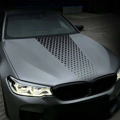 Diamond Rhombus Mesh Engine Hood Sticker Decal Self Adhesive