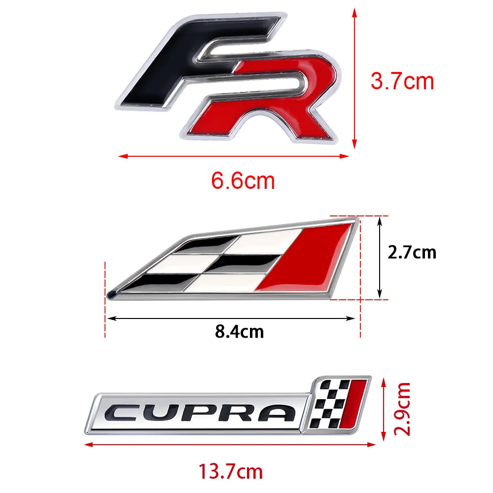 For SEAT Cupra Fr Leon Ibiza Metal Front Grille Emblem Stickers