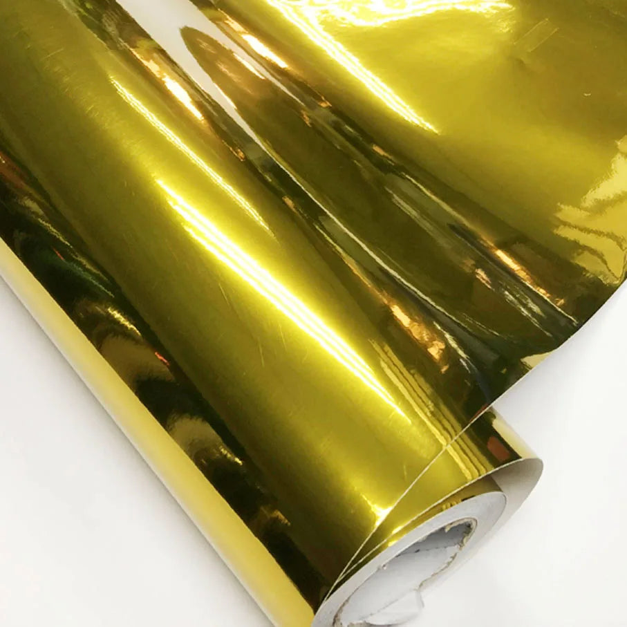 Flexible Chrome Silver Mirror Vinyl Wrap Sticker Import Glue