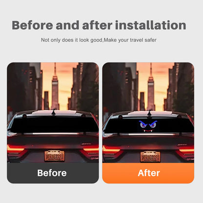 Devil's Eye Vampire USB Dynamic Expression LED Sticker Light for Front & Rear Car Windows Automotive Accessories