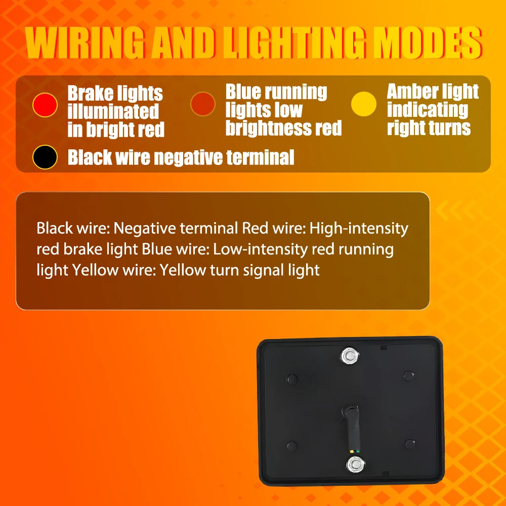 For Caravans 2PCS 120MM Tail Amber Red Driving Brake Stop Turn